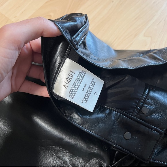 AGOLDE Recycled Leather Broken Waistband in Detox Black Size 27 retail $398 - Picture 14 of 15